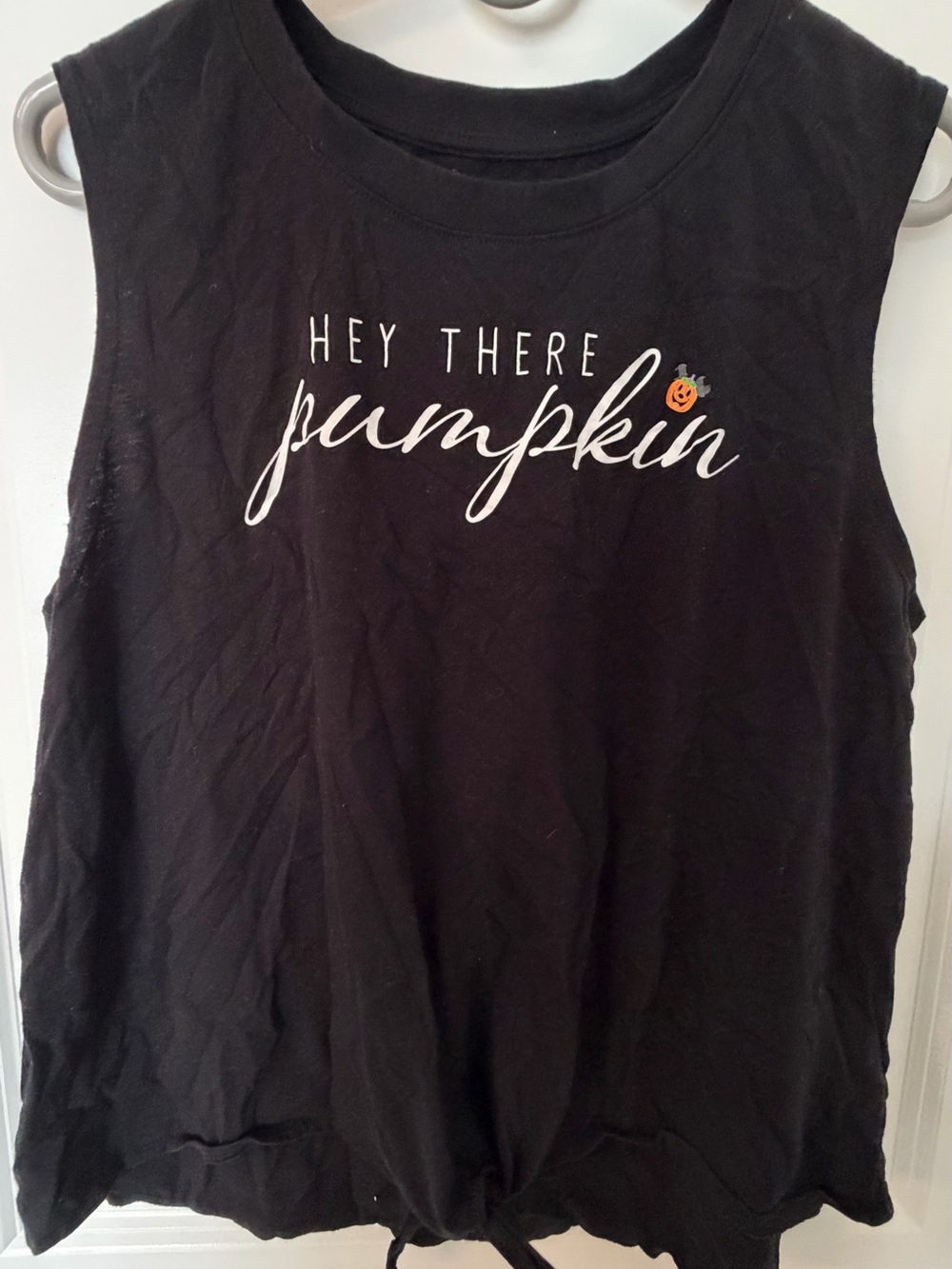 Hey There Pumpkin Black Tie-Hem Women's Tank Top XL